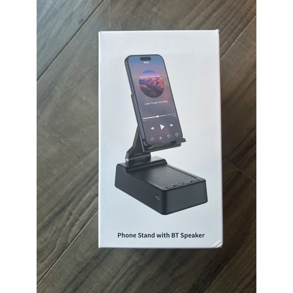 Foldable Cellphone Stand with Bluetooth Speaker Power Bank 360° Rotatab